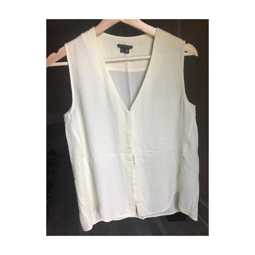 Theory silk blouse S/P sleeveless v neck GUC